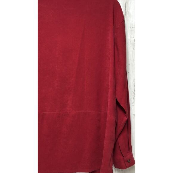 Premier International ladies plus‎ 2XL Red button up Long Sleeve Faux Suede - Picture 7 of 7